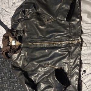 Men's Sonoma hooded imitation leather jacket size XL